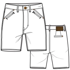 Moldes de confeccion para HOMBRES Shorts Bermudas Jean 2896